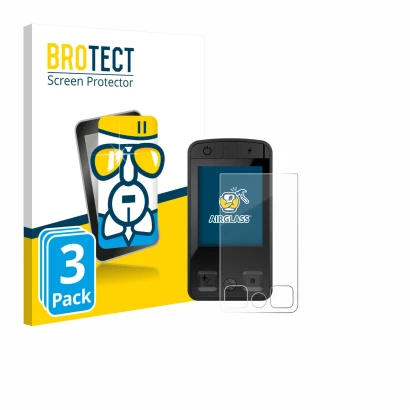 Vorderseite einer Produktverpackung mit dem Markenlogo BROTECT. Daneben ist das Gerät Bosch Kiox 400C mit dem zugehörigen Disp