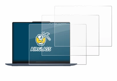 Abbildung des Geräts Lenovo Yoga Slim 7 14Q8X9 mit einer Vielzahl des Displayschutzes.