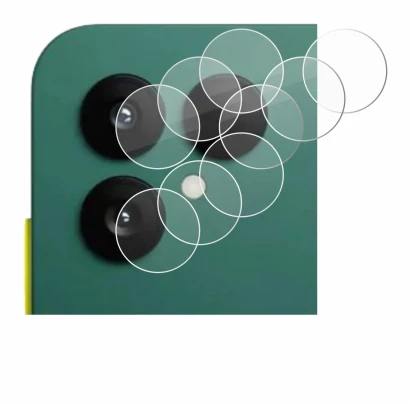 Abbildung des Geräts Fairphone 6 (NUR Kamera) mit einer Vielzahl des Displayschutzes.