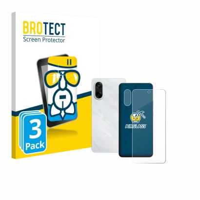 Vorderseite einer Produktverpackung mit dem Markenlogo BROTECT. Daneben ist das Gerät OnePlus Nord CE 5 (Display+Kamera) mit d