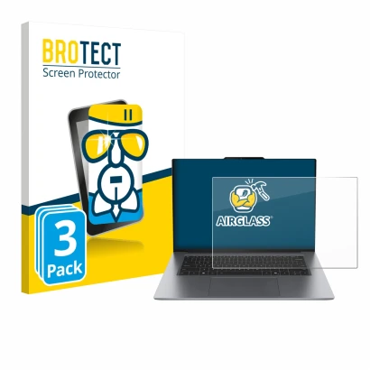 Vorderseite einer Produktverpackung mit dem Markenlogo BROTECT. Daneben ist das Gerät Lenovo ThinkPad X9 15 G1 mit dem zugehör