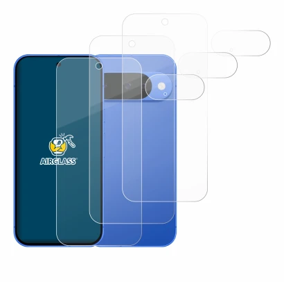 Abbildung des Geräts Google Pixel 10 (Display+Kamera) mit einer Vielzahl des Displayschutzes.