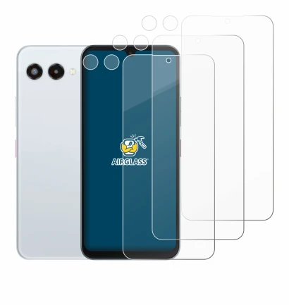 Abbildung des Geräts Telekom T Phone 3 (Display+Kamera) mit einer Vielzahl des Displayschutzes.