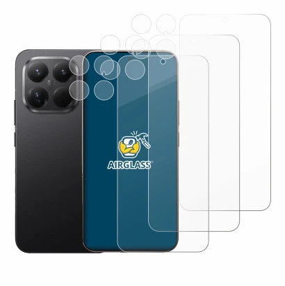 Abbildung des Geräts Xiaomi 15T Pro (Display+Kamera) mit einer Vielzahl des Displayschutzes.