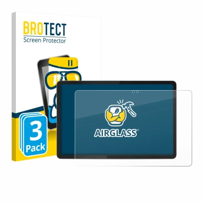 Vorderseite einer Produktverpackung mit dem Markenlogo BROTECT. Daneben ist das Gerät Lenovo Idea Tab 11