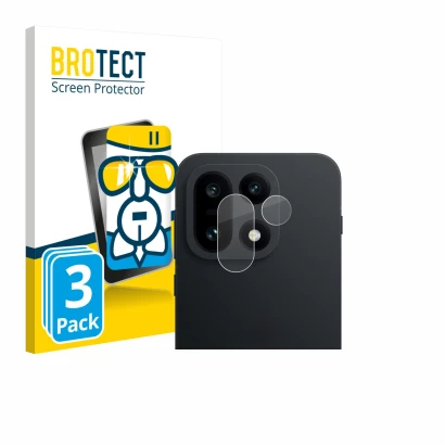 Vorderseite einer Produktverpackung mit dem Markenlogo BROTECT. Daneben ist das Gerät OnePlus 15 (NUR Kameraschutz) mit dem zu