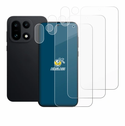 Abbildung des Geräts OnePlus 15 (Display+Kamera) mit einer Vielzahl des Displayschutzes.