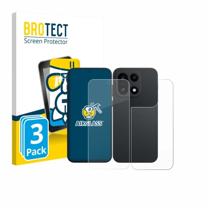 Vorderseite einer Produktverpackung mit dem Markenlogo BROTECT. Daneben ist das Gerät OnePlus 15 (Display+Rückseite) mit dem z