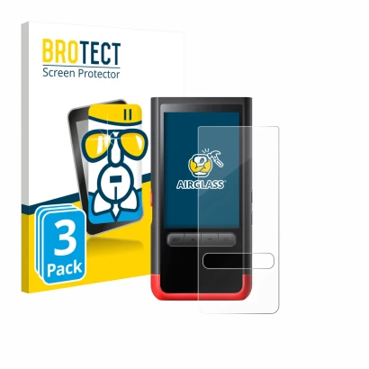 Vorderseite einer Produktverpackung mit dem Markenlogo BROTECT. Daneben ist das Gerät ThermoMaven P2 mit dem zugehörigen Displ