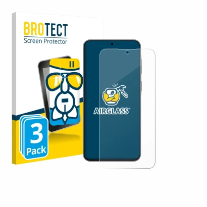 Vorderseite einer Produktverpackung mit dem Markenlogo BROTECT. Daneben ist das Gerät Samsung Galaxy A57 5G mit dem zugehörige