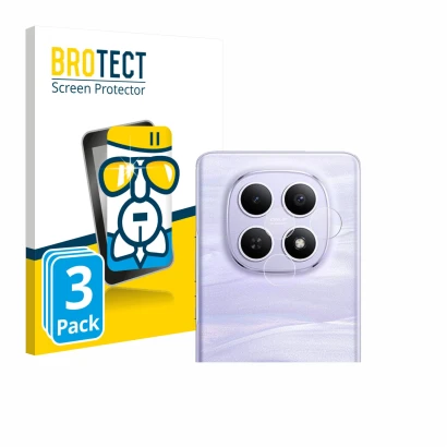 Vorderseite einer Produktverpackung mit dem Markenlogo BROTECT. Daneben ist das Gerät Xiaomi Redmi Note 15 (NUR Kamera) mit de