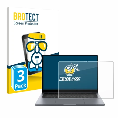 Vorderseite einer Produktverpackung mit dem Markenlogo BROTECT. Daneben ist das Gerät Samsung Galaxy Book6 Ultra 16" mit dem z