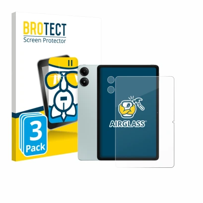 Vorderseite einer Produktverpackung mit dem Markenlogo BROTECT. Daneben ist das Gerät Xiaomi Redmi Pad Pro (Display+Kamera) mi