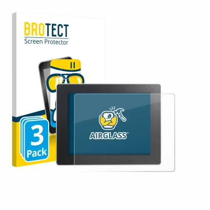 Vorderseite einer Produktverpackung mit dem Markenlogo BROTECT. Daneben ist das Gerät Weintek cMT3092X mit dem zugehörigen Dis