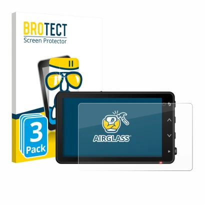 Vorderseite einer Produktverpackung mit dem Markenlogo BROTECT. Daneben ist das Gerät Garmin Catalyst 2 mit dem zugehörigen Di