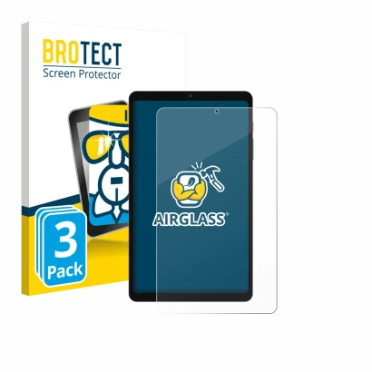 Vorderseite einer Produktverpackung mit dem Markenlogo BROTECT. Daneben ist das Gerät Blackview Link 2 8.68" mit dem zugehörig