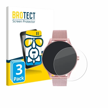 Vorderseite einer Produktverpackung mit dem Markenlogo BROTECT. Daneben ist das Gerät TAOLOON Smartwatch 1.27" mit dem zugehör