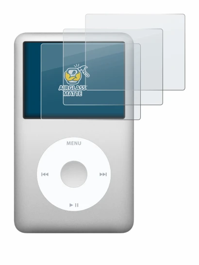 Abbildung des Geräts Apple iPod classic 160 GB (7. Gen.) mit einer Vielzahl des Displayschutzes.