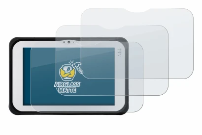 Abbildung des Geräts Panasonic Toughpad FZ-M1 mit einer Vielzahl des Displayschutzes.