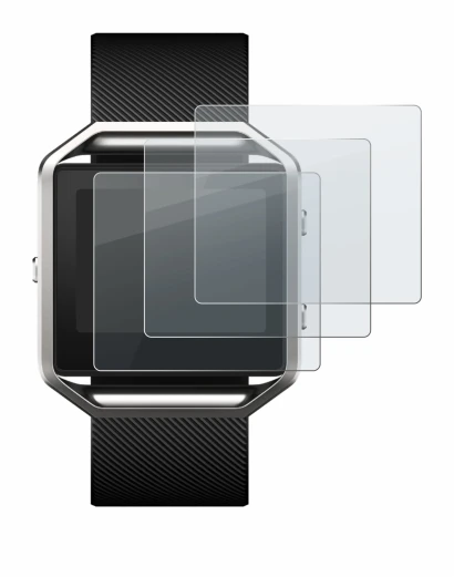 Abbildung des Geräts Fitbit Blaze mit einer Vielzahl des Displayschutzes.