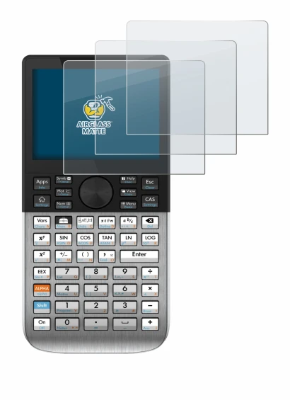 Abbildung des Geräts HP Prime mit einer Vielzahl des Displayschutzes.