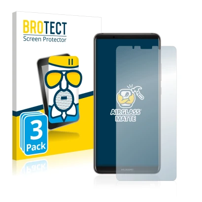 Vorderseite einer Produktverpackung mit dem Markenlogo BROTECT. Daneben ist das Gerät Huawei Mate 10 Pro mit dem zugehörigen D