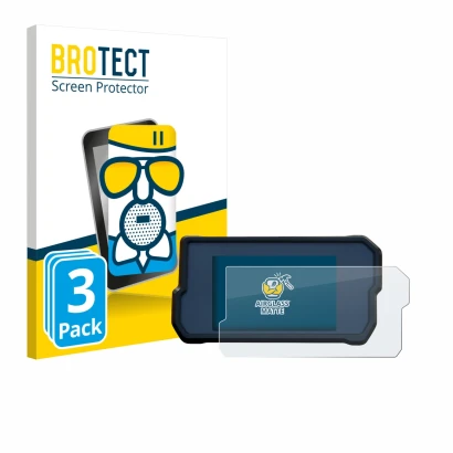 Vorderseite einer Produktverpackung mit dem Markenlogo BROTECT. Daneben ist das Gerät KTM 790 Adventure 2019+ mit dem zugehöri