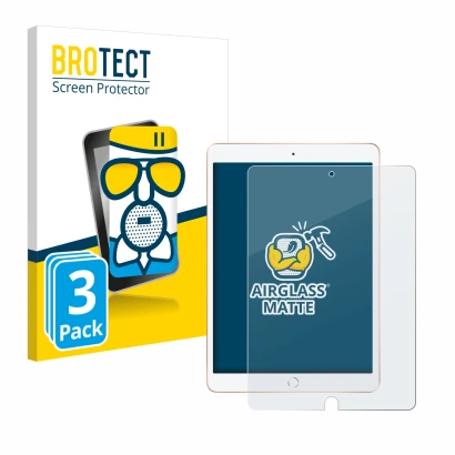 Vorderseite einer Produktverpackung mit dem Markenlogo BROTECT. Daneben ist das Gerät Apple iPad 10.2" WiFi 2019 (7. Gen.) mit