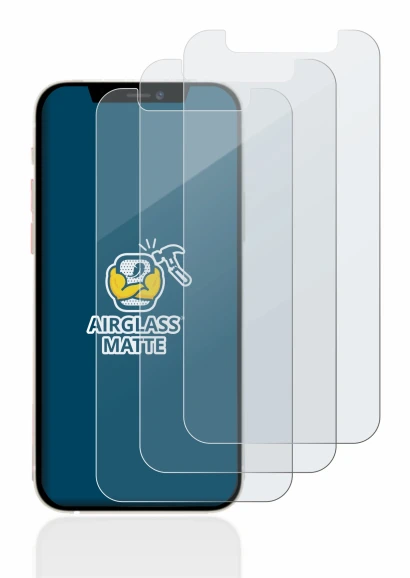 Abbildung des Geräts Apple iPhone 12 mini mit einer Vielzahl des Displayschutzes.