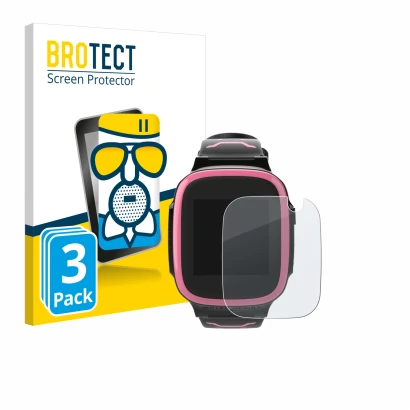 Vorderseite einer Produktverpackung mit dem Markenlogo BROTECT. Daneben ist das Gerät Xplora X5 Play mit dem zugehörigen Displ