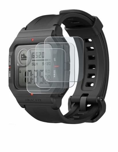 Abbildung des Geräts Huami Amazfit Neo mit einer Vielzahl des Displayschutzes.