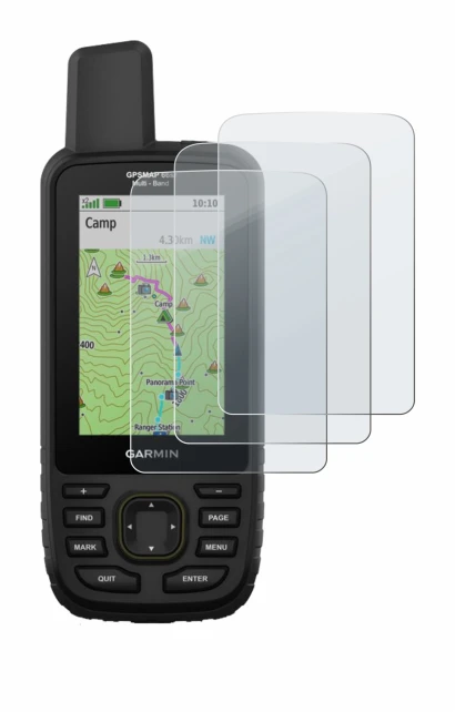 Abbildung des Geräts Garmin GPSMAP 66sr mit einer Vielzahl des Displayschutzes.