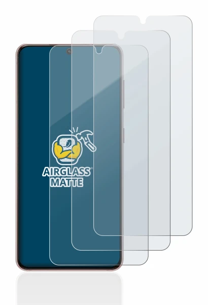 Abbildung des Geräts Samsung Galaxy S21 5G mit einer Vielzahl des Displayschutzes.