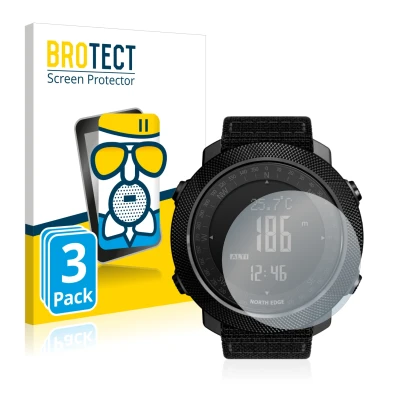 Vorderseite einer Produktverpackung mit dem Markenlogo BROTECT. Daneben ist das Gerät North Edge Apache mit dem zugehörigen Di