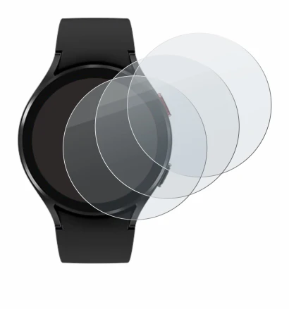 Abbildung des Geräts Samsung Galaxy Watch 4 (44mm) mit einer Vielzahl des Displayschutzes.
