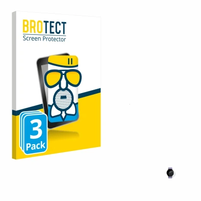 Vorderseite einer Produktverpackung mit dem Markenlogo BROTECT. Daneben ist das Gerät Samsung Galaxy Watch 5 (40mm) mit dem zu