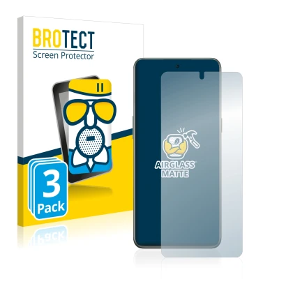 Vorderseite einer Produktverpackung mit dem Markenlogo BROTECT. Daneben ist das Gerät OnePlus 10T 5G mit dem zugehörigen Displ