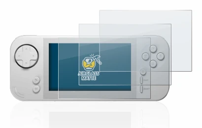 Abbildung des Geräts Evercade EXP mit einer Vielzahl des Displayschutzes.