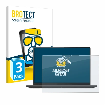 Vorderseite einer Produktverpackung mit dem Markenlogo BROTECT. Daneben ist das Gerät Lenovo Yoga Pro 9i Gen 8 16" mit dem zug