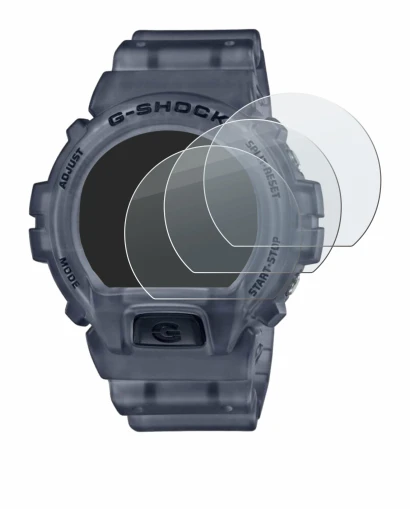 Abbildung des Geräts Casio G-Shock DW-6900 mit einer Vielzahl des Displayschutzes.