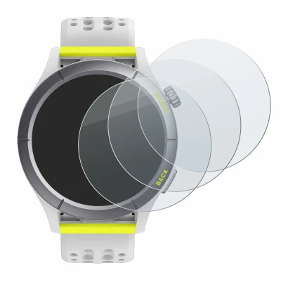 Abbildung des Geräts Huami Amazfit Cheetah mit einer Vielzahl des Displayschutzes.