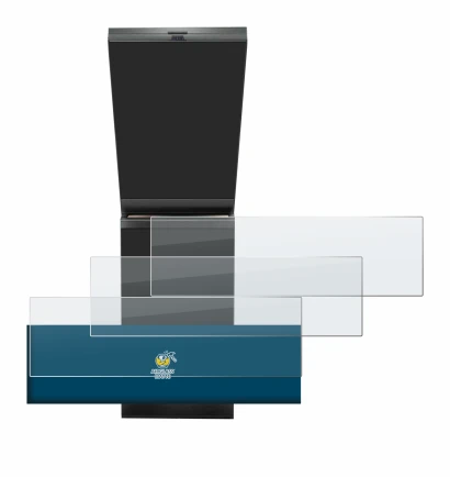 Abbildung des Geräts ASUS ROG Zephyrus Duo 16 2023 (NUR Touch Bar) mit einer Vielzahl des Displayschutzes.