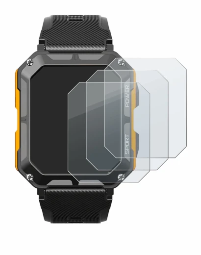 Abbildung des Geräts Njord Gear The Indestructible Smartwatch mit einer Vielzahl des Displayschutzes.