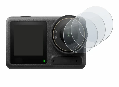 Abbildung des Geräts DJI Osmo Action 4 (Linse) mit einer Vielzahl des Displayschutzes.