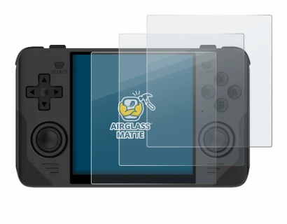 Abbildung des Geräts Powkiddy RGB30 mit einer Vielzahl des Displayschutzes.