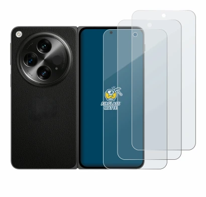 Abbildung des Geräts OnePlus Open mit einer Vielzahl des Displayschutzes.