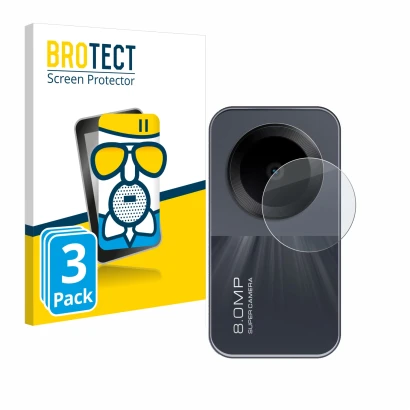 Vorderseite einer Produktverpackung mit dem Markenlogo BROTECT. Daneben ist das Gerät Xiaomi Redmi Pad SE (NUR Kamera) mit dem