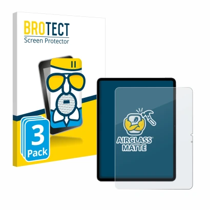 Vorderseite einer Produktverpackung mit dem Markenlogo BROTECT. Daneben ist das Gerät Apple iPad Air 13" M2 WiFi 2024 mit dem 