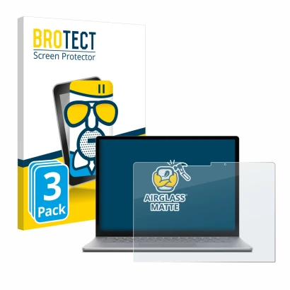 Vorderseite einer Produktverpackung mit dem Markenlogo BROTECT. Daneben ist das Gerät Microsoft Surface Laptop 6 13.5