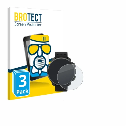 Vorderseite einer Produktverpackung mit dem Markenlogo BROTECT. Daneben ist das Gerät Suunto Vertical Solar mit dem zugehörige